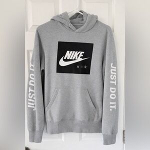 Nike Air Gray Pullover Hoodie Sweatshirt Medium Just Do It